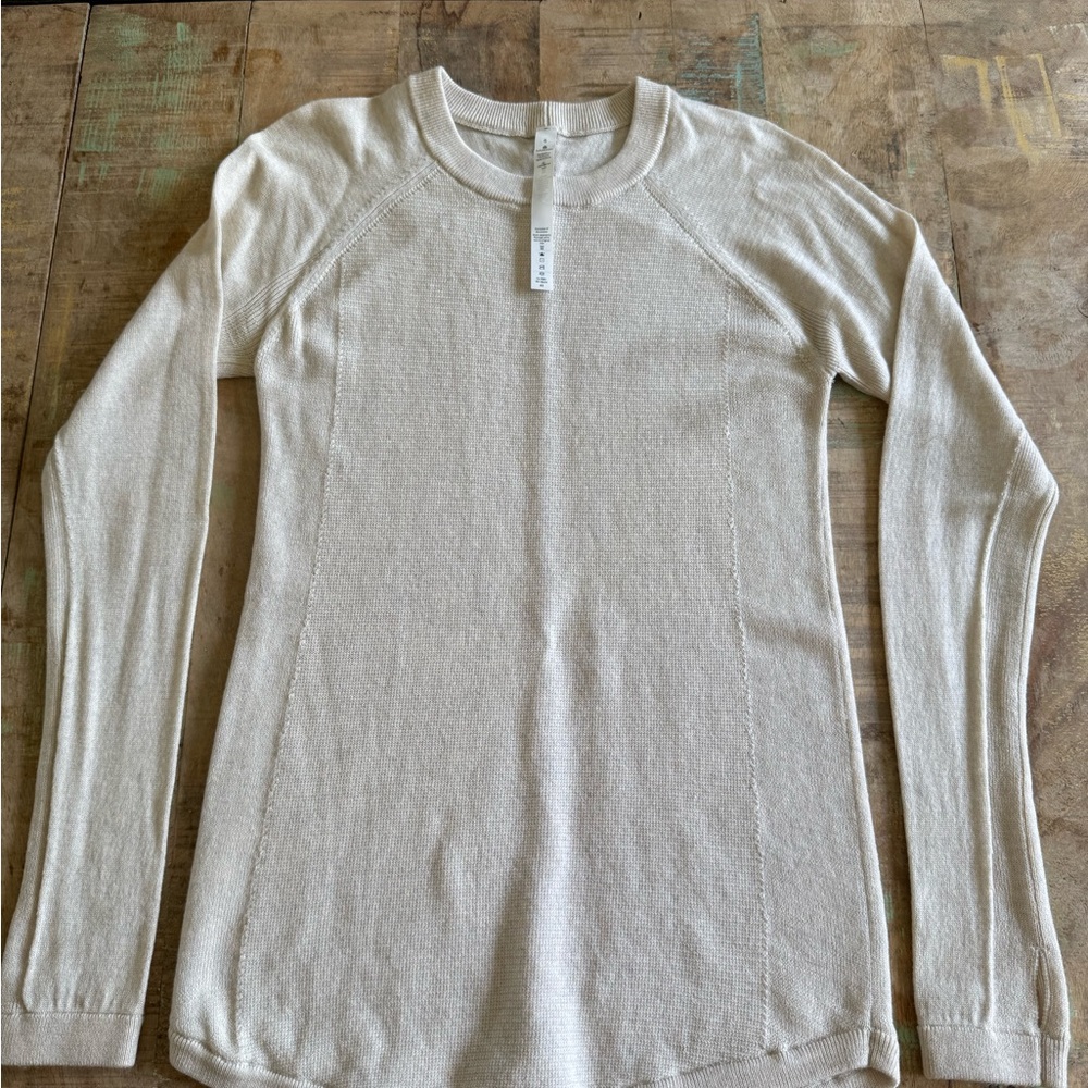 Lululemon Athletica Cream Crew Neck Sweater
